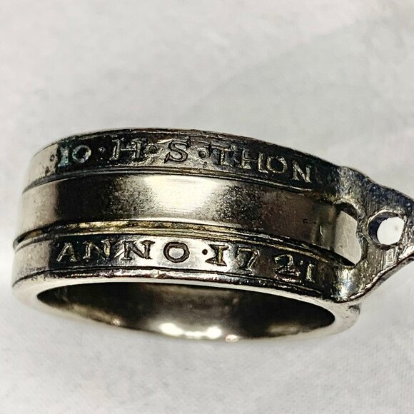Rare 1721 Silver Perpetual Calendar Ring Dated ANNO 1721 Unique Antique Jewelry - Picture 9 of 11